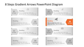 Template of 6 Arrow Highlight Diagram