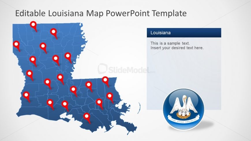 Silhouette Map Template of Louisiana