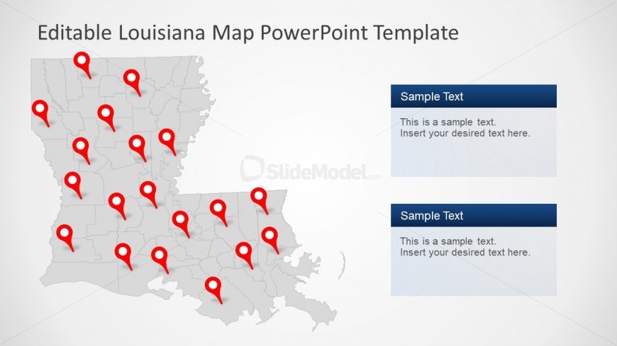 Gray Silhouette Map PowerPoint