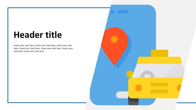 Flat Vector Taxi Shape PowerPoint