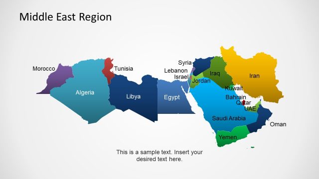 Middle East 18 Countries Map Template