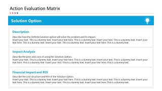 Solution Option PowerPoint Action Evaluation 