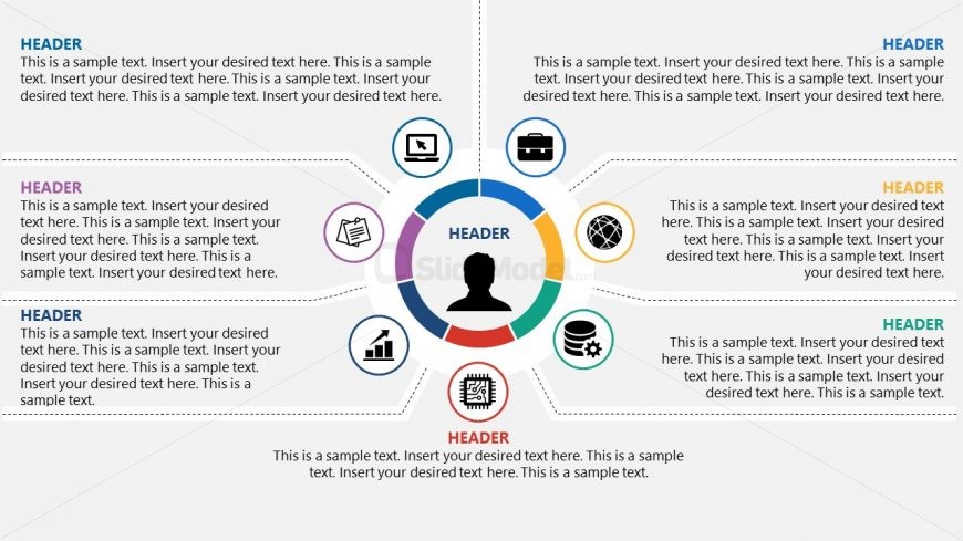 7 Segments Canvas Circular Diagram