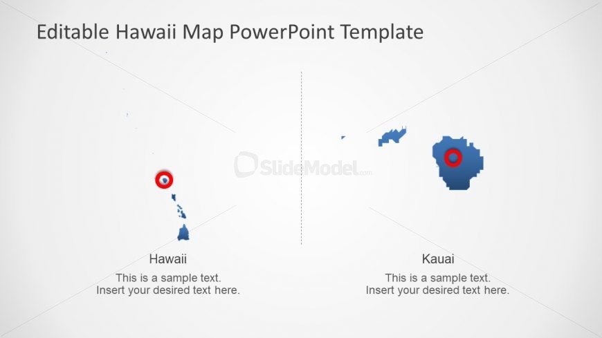 Islands of Hawaii Map Template
