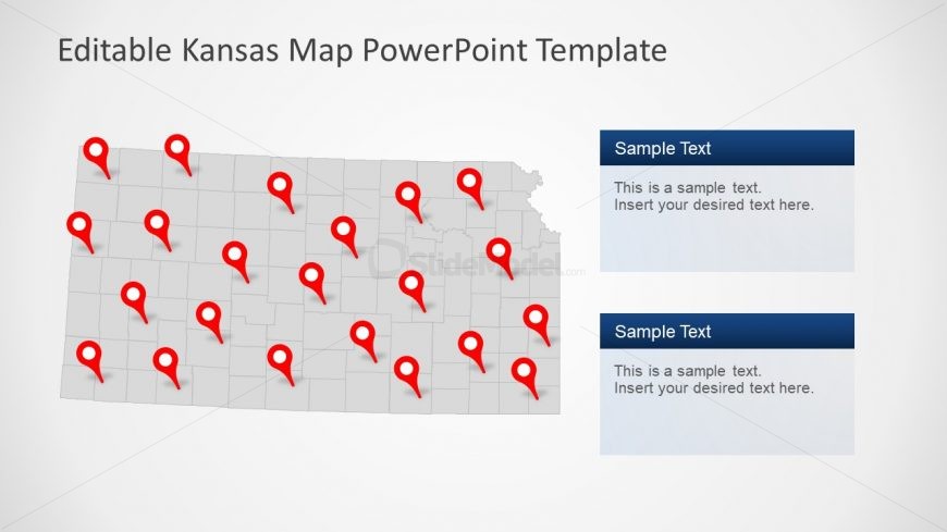 USA State of Kansas PowerPoint Map 