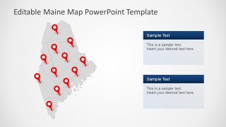 Presentation of US State Map Maine 