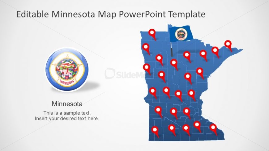 Editable Map of Minnesota in PowerPoint
