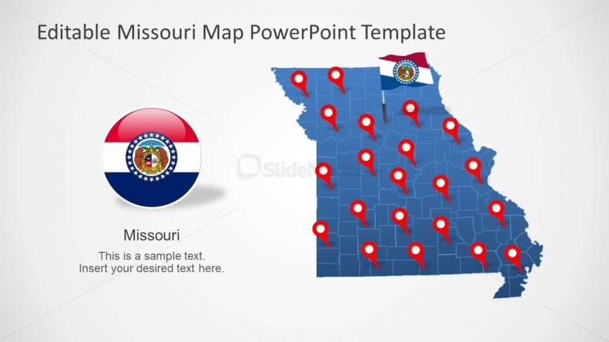 Map of Missouri of PowerPoint