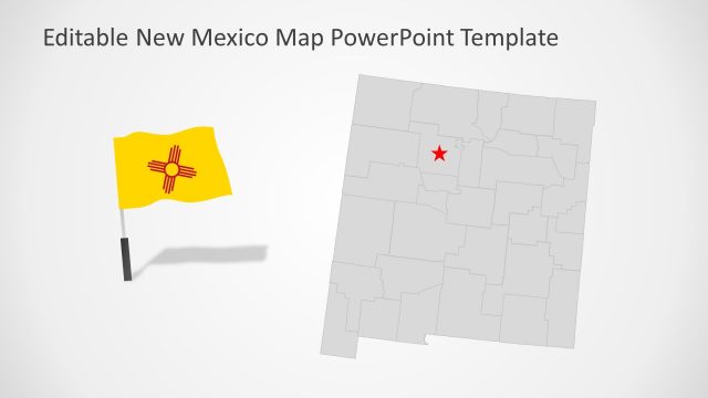 Flat Map of New Mexico US State
