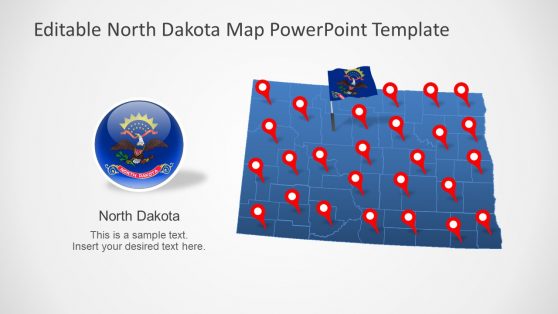 North Dakota US State PowerPoint Map