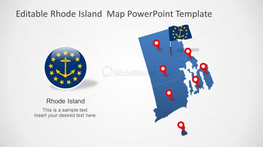Editabe Map of Rhode Island State