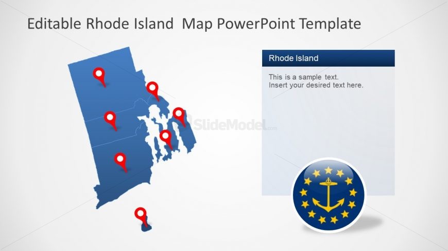 Editable Map of Rhode Island in PowerPoint