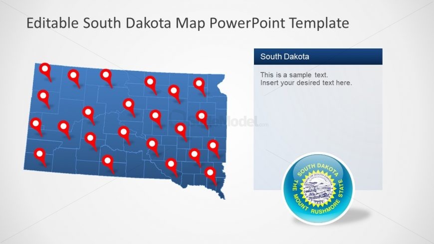 South Dakota Editable US Map