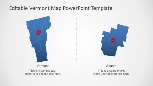 USA State of Vermont PowerPoint Map