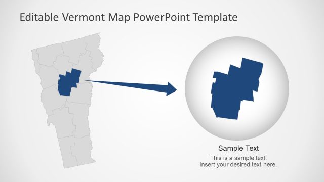 Flat Map Template of Vermont State