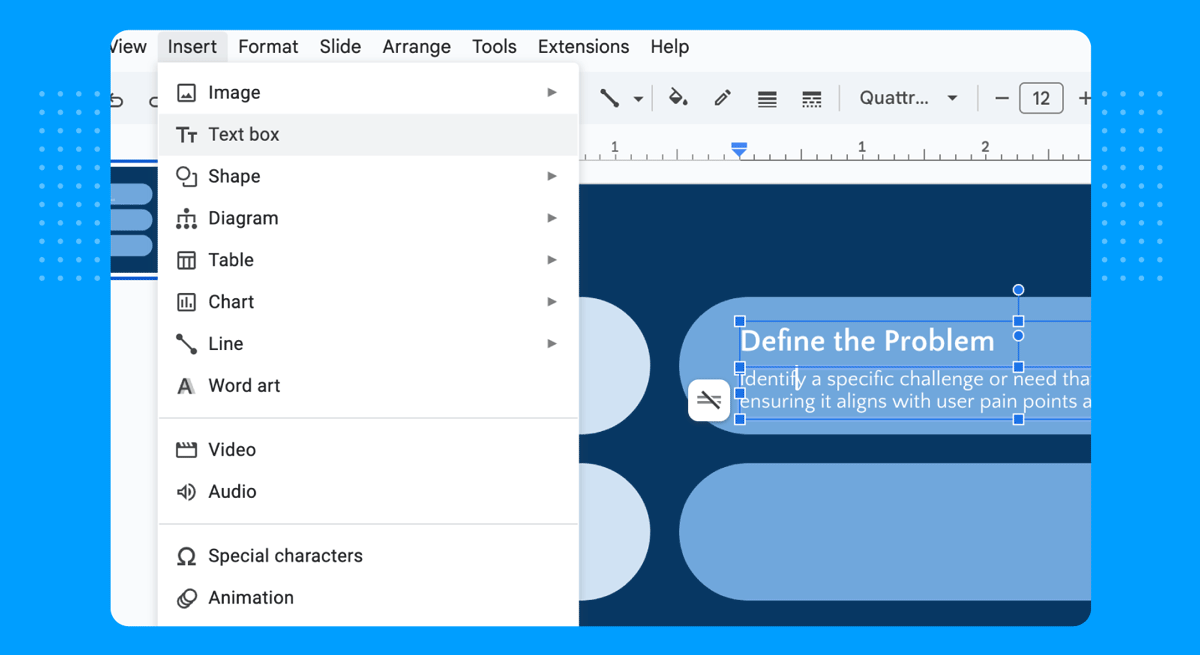 How to add text to Google Slides infographics