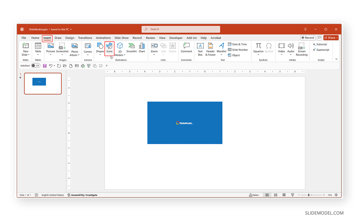 How to add an icon in PowerPoint