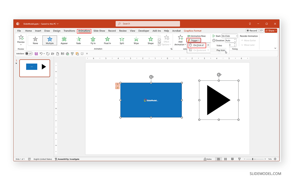 How to create a trigger button in PowerPoint