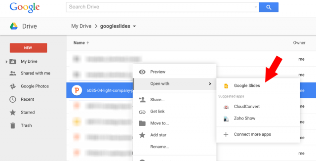 Open PowerPoint Presentations in Google Slides