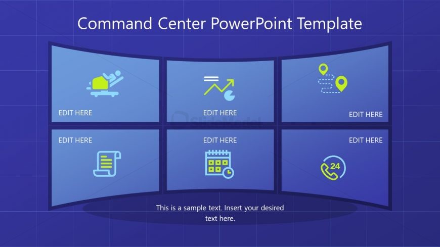 Slide of Flat Screens Command Center