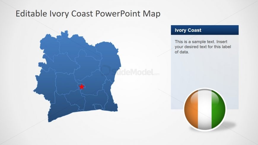 Editable Slide of Ivory Coast Map