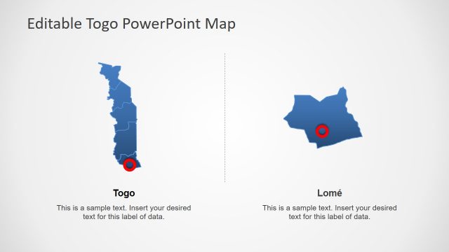 Zoom Map of Togo PowerPoint
