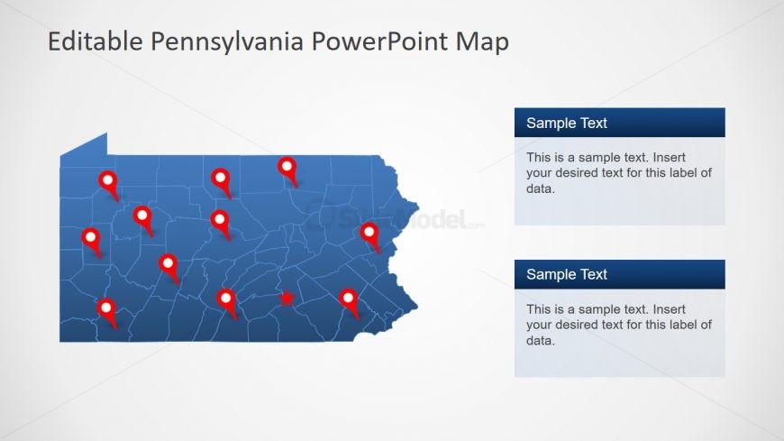 USA Editable Map Pennsylvania