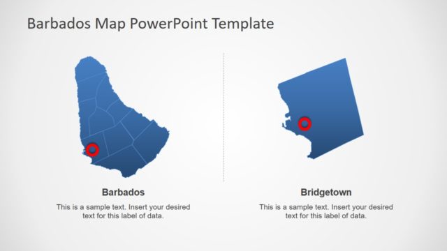 Barbados and City Highlight Map PPT