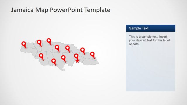 Gray Silhouette Jamaica Map PPT