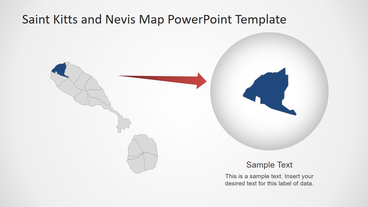Map of Saint Kitts and Nevis PowerPoint - SlideModel
