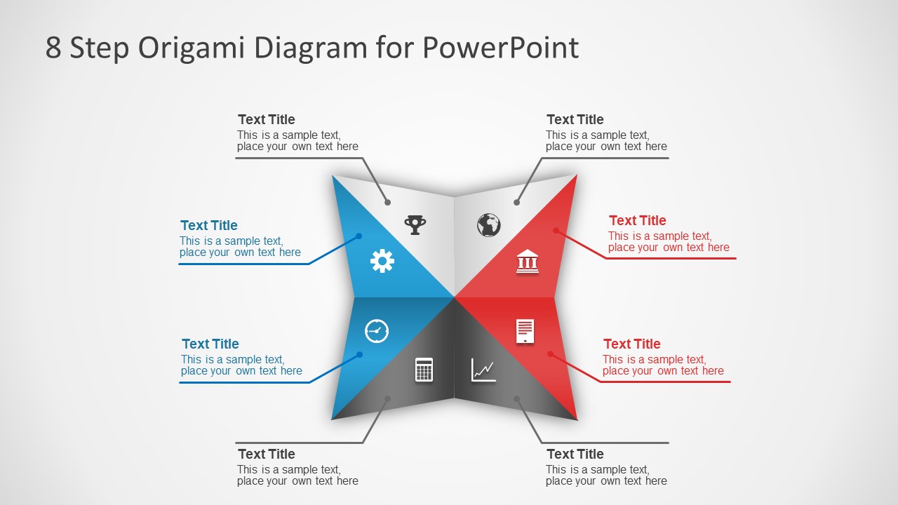 8 Steps Origami Powerpoint Diagram