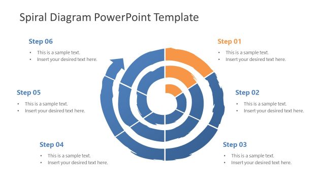 6 Steps Spiral PowrrPoint Diagram
