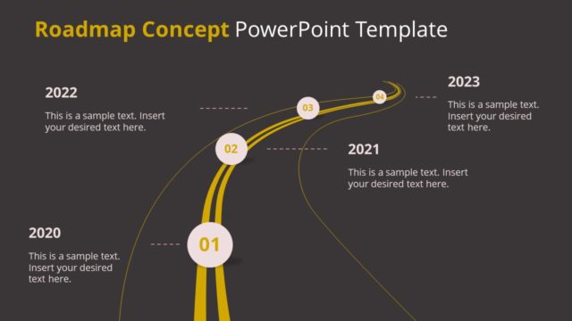Dark Mode Roadmap Concept PowerPoint Template