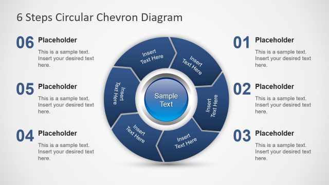 6 Steps Circular Chevron PowerPoint Diagram