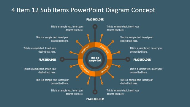 Sub Items PowerPoint Diagram Mind Map