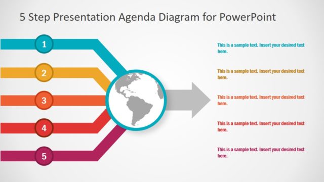 5 Step Presentation Agenda Diagram for PowerPoint