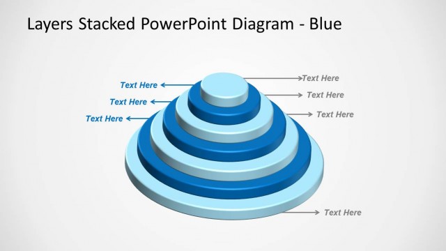 Blue Layered Stacked Diagram for PowerPoint Multi-Level