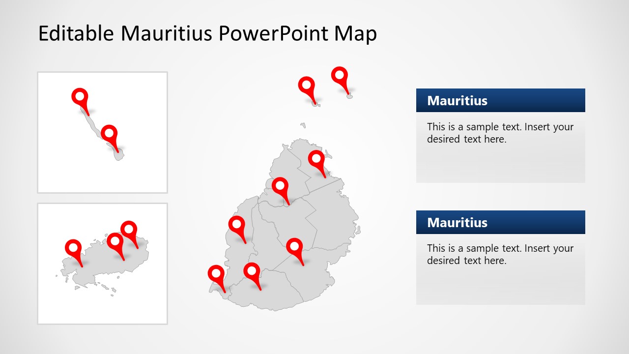 Mauritius Map Slide with Editable Text Area