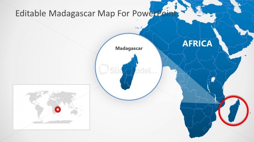 Madagascar Zoom-in PowerPoint Map Template