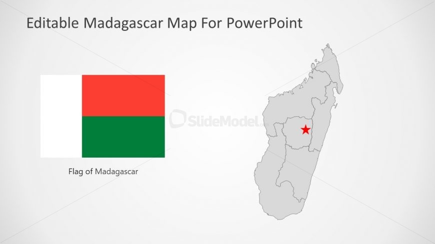 Flag Slide for Madagascar Map Template 