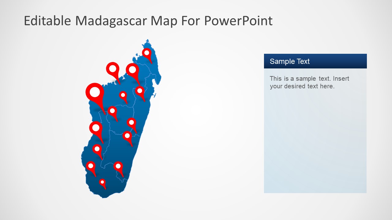 Editable Map PPT Template of Madagascar