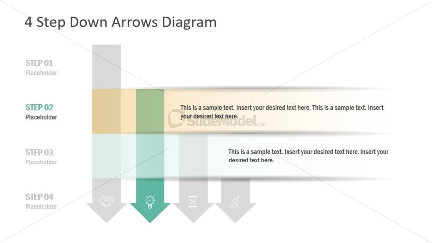 Template of 4 Steps Diagram 