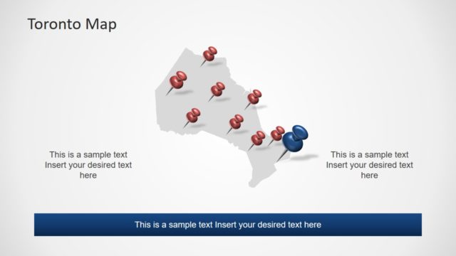 Editable Silhouette Map of Toronto PPT