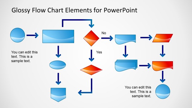 Glossy Flow Chart Template for PowerPoint