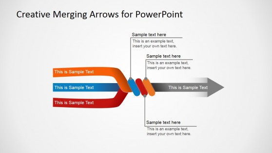 Slide with 3 Arrows Converging in 1 Final Arrow