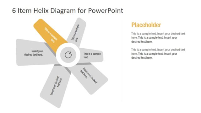 Helix Diagram 6 Items PowerPoint