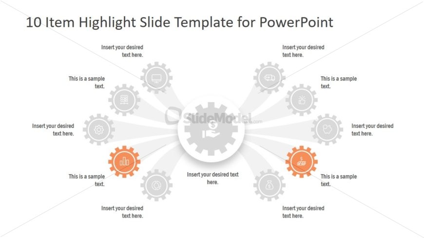 5 Comparison Sections Slide