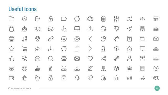 Slide of Useful PowerPoint Icons