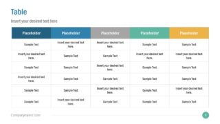 Professional Business Slide Table 