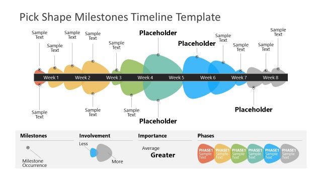 Pick Shape Milestones Timeline Template – White Background